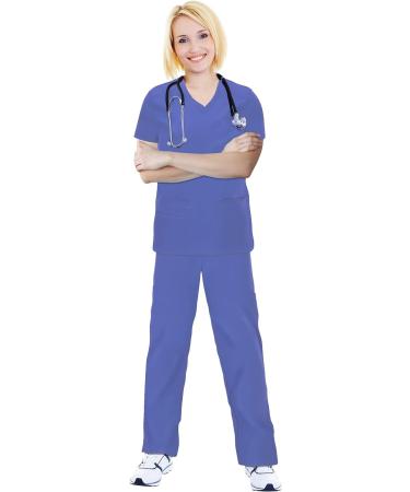 Comfortable and Durable Bahoki Essentials Scrub Set - Ideal for Nurses - Ceil Blue X-Small - Buy Online on GoSupps.com