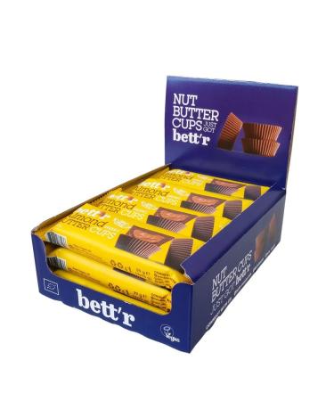 Bett r Bio Almond butter cups. 100% Vegan Gluten free and Lactose free - 12 x 39 g Bett'r Bio Almond Butter Cups - Buy Online on GoSupps.com
