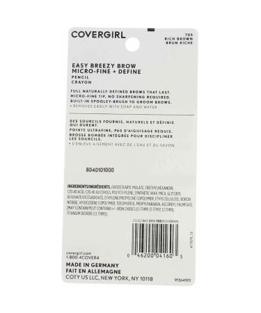 COVERGIRL Easy Breezy Brow Micro-Fine + Define Pencil Rich Brown 0.003 oz (Pack of 2) - Buy Online on GoSupps.com