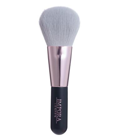 Powder Makeup Brush Mini by Impora London - Travel Size for Blush Bronzer Highlight Foundation Mineral. Liquid or Powder Black Grey