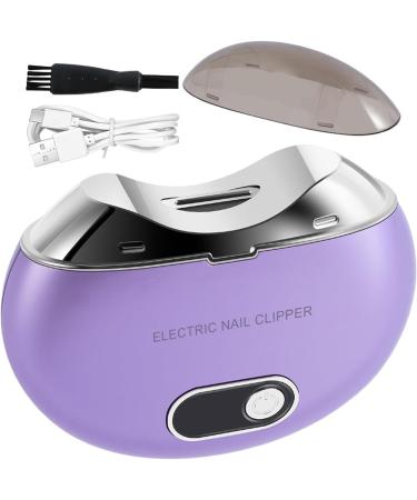 Electric Fingernail Cutter | Electric Automatic Nail Clipper | Nail Scraps Storage Clipper Rechargeable LCD Digital Display Clipper Light & 3 Speeds for Children Seniors Purple - Buy Online on GoSupps.com