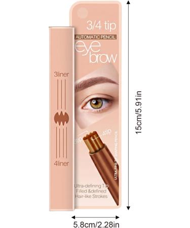 Microblading Eyebrow | Waterproof Eyebrow Eyebrow Makeup with Natural-Looking Microblading Eye Brow Pencil with -4 Tip for Mother Makeup Lover Pochy Light Brown - Buy Online on GoSupps.com
