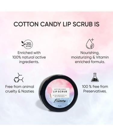 Buy Cotton Candy Lip Scrub - Strawberry & Blueberry | Vitamin C Enriched Nourishing & Moisturizing for Dry Lips | 15 GM - International Shipping Available - Buy Online on GoSupps.com