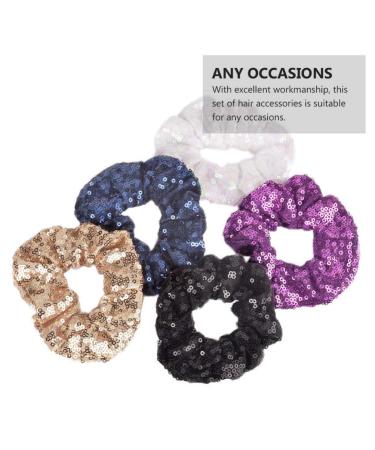 Beaupretty 5-Piece Sequin Hair Ties | Sparkling Elastic Ponytail Holders & Hair Jewelry for Women & Girls - Buy Online on GoSupps.com