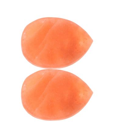 BAZEITFLOW 2 Pieces Pink Salt Stone Body Scrub Deodorant Wellness Stone Heart-Shaped Stone Body Care Stone Salt Massage Stone Mineral Massage Stone Bath Salt Stone Foot Scrub Stone Orange