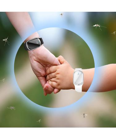 Wskvlcg Ultrasonic Mosquito Repellent Bracelet Watch | USB Rechargeable Anti Mosquito Wristband for Adults and Kids (2 Pack White) - Buy Online on GoSupps.com
