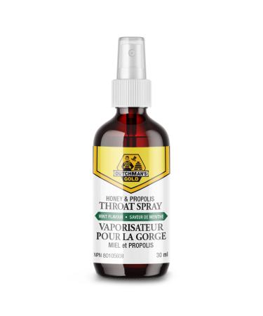Dutchman's Gold Honey & Propolis Throat Spray - 30 mL - Mint Flavour - Natural Throat Relief
