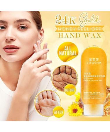 Qiansheng 24k Gold Honey Hands Mask - Peel Off Hand Wax for Moisturizing & Lightening | International Shipping Available - Buy Online on GoSupps.com
