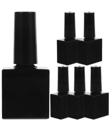 GALPADA Lot de 6 Flacons en Verre Noir pour Vernis Ongles Gel 10 Ml Pinceau Int gr Rechargeables et Portables pour Nail Art Manucure et Voyages