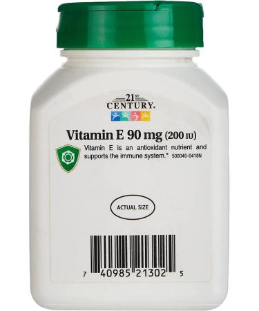 21st Century E 90 mg (200 IU) - 110 Softgels | Antioxidant Support & Vitamin E Supplement - Buy Online on GoSupps.com