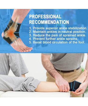 Beister Adjustable Compression Ankle Brace Elastic Foot Support Wrap Sprains Foot Brace for Sports Protect Arthritis Plantar Fasciitis Achilles Tendonitis Blue 1 Pair (Pack of 1) - Buy Online on GoSupps.com