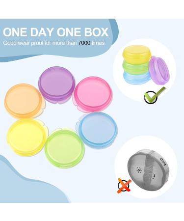 Wllhyf Small Pills Organizer Box - 6 Pieces Portable Mini Travel Medication Case - Transparent Round Vitamin Containers in Multiple Colors for Outdoor Trips - Buy Online on GoSupps.com