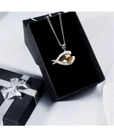 Frmuic Sleeping Dog Necklace - Cute Angel Jewelry for Animal Lovers & Young Girls - Perfect Personality Gift - Buy Online on GoSupps.com