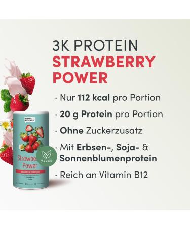 SHAPE REPUBLIC 3K Vegan Protein Powder - Strawberry Flavor | Sustainable Muscle Building & Vitamin B12 - Buy Online on GoSupps.com