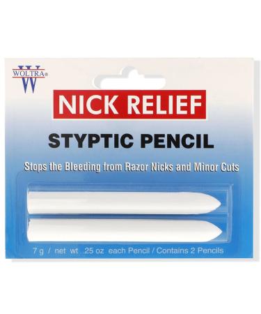 Clubman Woltra Nick Relief Styptic Pencil, 0.25 oz (2 Pencils) 2 Count (Pack of 1)