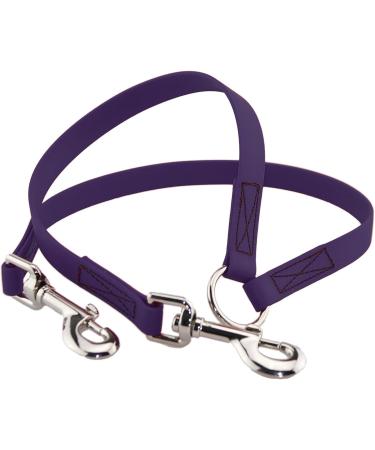 BioThane Coupling Leash for Two Dogs - 0.3m Long Purple/Violet Customizable Width | Durable & Stylish Dog Coupler - Buy Online on GoSupps.com