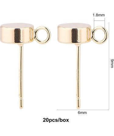 BENECREAT 20PCS Gold Plated Stud Earrings - Dot Disc Earrings with Loop and Container for Jewelry Making & Gifts - Buy Online on GoSupps.com