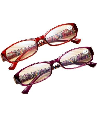 Buy IYNWBJTS Fashion Pattern 013 Purple Reading Glasses - Stylish & Comfortable 2.50 Prescription Eyewear for Elderly - Buy Online on GoSupps.com
