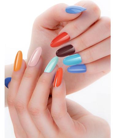 Kalolary 20PCS Nail Adhesive Wrap Nail Gel Polish Strips Full Wraps Nail Polish Stickers Cured Gel Nail Strips Self-Adhesive Gel Nail Wrap Stickers Decals(UV/LED Lamp Required) (Colorful 2) - Buy Online on GoSupps.com