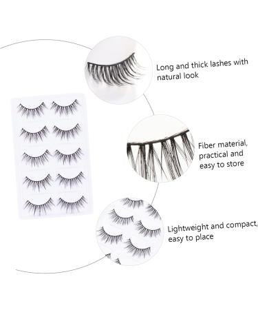 LALAFINA 5 Pairs False Eyelashes Eyelash Long Eyelashes Fluffy Volume Lashes Cosmetic Eyelashes Reusable Eyelashes False Lashes Handmade Eyelashes 3d Artificial Fiber Makeup Tools - Buy Online on GoSupps.com