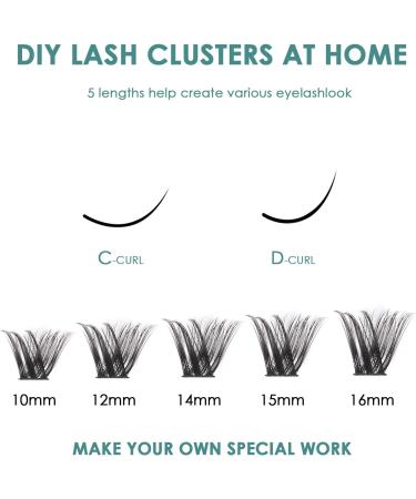 SISILILY Lash Extension Kit - 120 Cluster DIY False Eyelashes with Bond, Seal, Glue, and Tweezers - C D Curl 10/12/14/15/16mm - Buy Online on GoSupps.com