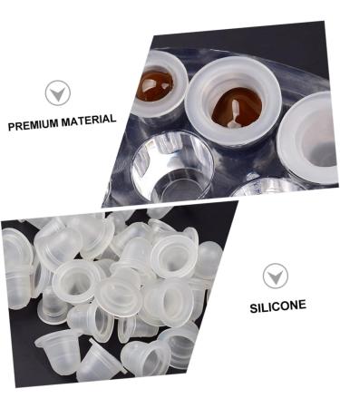 200pi ces Couvertures De Pigment Silicone Pour Et Maquillage Caps Semi-cups R utilisables Pour Salons De Beaut Et Extensions De 1.5x1.3x1.3cm blanc - Buy Online on GoSupps.com