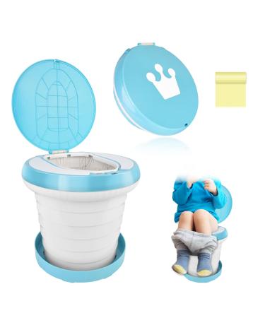 Portable Potty for Toddler Travel - INSOUR New 2 in 1 Portable Travel Potty for Toddler Baby Potty Training Toilet Seat Emergency Potty for Car, Camping, Outdoor and Indoor 9.84 Inch Potty