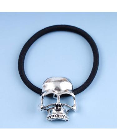 Aneneiceera Gothic Skull Hair Tie Viking Skull Hair Band Rope Black Ponytail Holder Black Rope Hair Ties Scrunchies Punk Ponytail Holder Skeleton Hair Accessories Jewelry for Women and Girls (Silver) - Buy Online on GoSupps.com