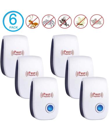 6 Pack Ultrasonic Pest Repeller - Electronic Plug-in Sonic Control for Insects, Rodents, and Bugs - Home, Office, Warehouse, Hotel - Repels Roaches, Ants, Mice, Mosquitoes, Spiders - Buy Online on GoSupps.com