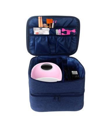 Teksome Nail polish travel bag | Travel storage bag for nail polish with compartments Storage for cosmetics makeup brushes lipstick toiletries