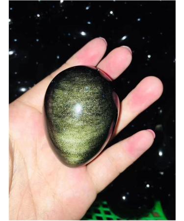 Crystal Beautiful Natural Gold Obsidian Stones Gem Decoration + Wood Bracket 50-60mm (Size : 1pc) - Buy Online on GoSupps.com