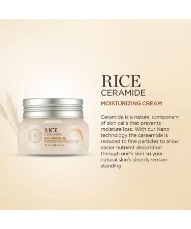 The Face Shop Rice Ceramide Moisturizing Cream | Long-lasting Smooth Absorption | Whitening & Glowing Skin | 1.69 fl oz - Buy Online on GoSupps.com