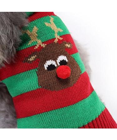 Buy Hrttsy Christmas Dog Sweater - Warm Winter Pullover for Small & Medium Dogs Red & Green Pet Costume - Buy Online on GoSupps.com