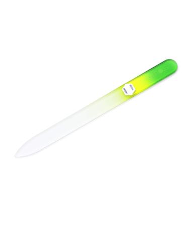 REMOS Nail File Made of Real Tempered Glass - Double-Sided Green-Yellow