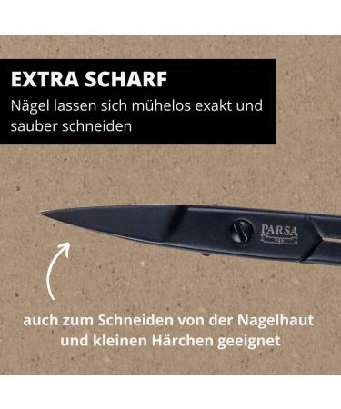 Parsa Professional Nail Cutter for Men - Curved Stainless Steel Fingernail & Toenail Scissors (Black & Matte) - Precision Grooming Tool - Buy Online on GoSupps.com
