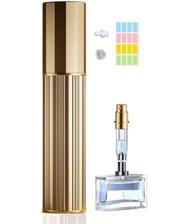 Travelofo Perfume Atomiser Perfume Travel Bottle 10ML Refillable Perfume Spray Bottle Easy to Refill Empty Atomiser Bottle for Purse Handbag Pocket and Luggage (Gold)