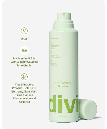 Divi Dry Shampoo Spray for Women - Oil Absorbing Scalp Balancing Formula Talc-Free 5.3oz - Extend Time Between Washes - Buy Online on GoSupps.com