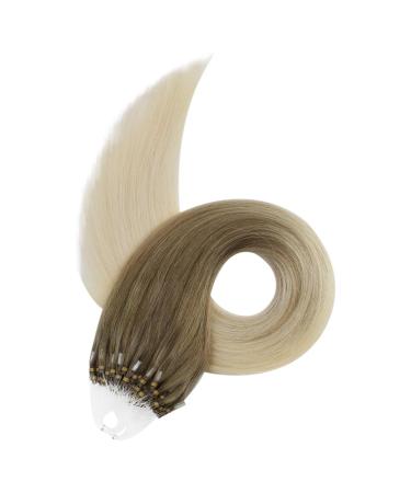 Ugeat Real Hair Microring Extensions - Ombre 60cm | Light Brown to White Blonde | 50g 1g Hair Highlights - Buy Online on GoSupps.com