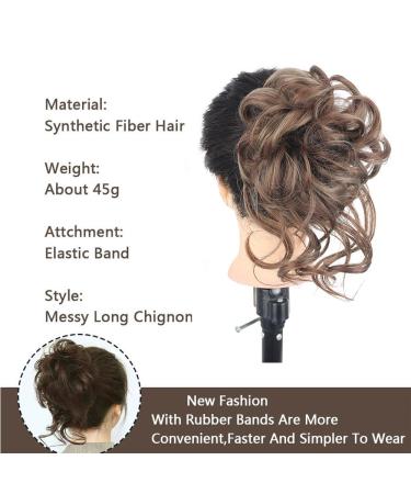 Shop #18H10 Platinum Blonde & Strawberry Blonde Hair Part Hair Ties for Messy Bun Updos | Curly Wavy Hair Extensions - Buy Online on GoSupps.com