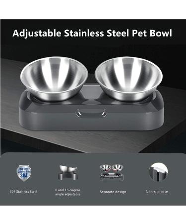 PewinGo Non-Slip Cat Bowl with Stainless Steel & Silicone Mat for Food & Water Feeding - Buy Online on GoSupps.com