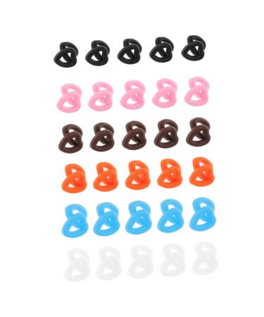 Housoutil glasses 30 pairs of silicone ring in heart shape glasses male hooks transparent over glasses sunglasses slipproof glasses holder glasses holster pebbles wear glasses