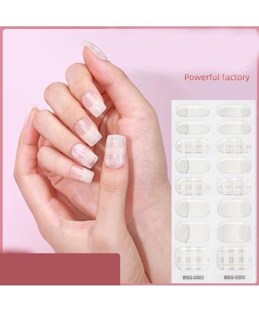 16 Pieces Semi Cured Gel Nail s for Women Gel Nail Sticker Long Lasting Gel Nail Wraps with Soft Glossy Gel Finish BSG0302 - Buy Online on GoSupps.com