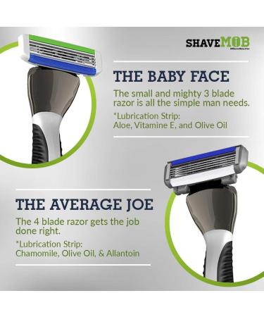 ShaveMOB 4-Blade Men's Razor Cartridges (12 Pack Refill) - The Average Joe Blades 12 Count - Buy Online on GoSupps.com