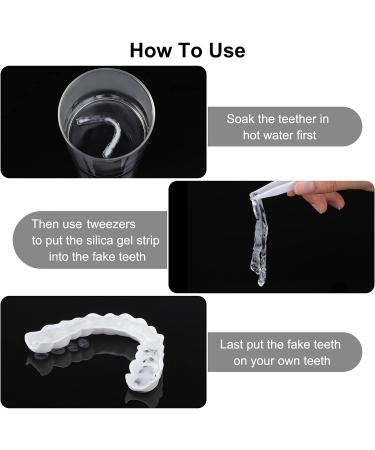 Flipped Warmth Provisional Dentures - 2 Pairs of Plug-In Immediate Veneers for Missing Teeth - Buy Online on GoSupps.com