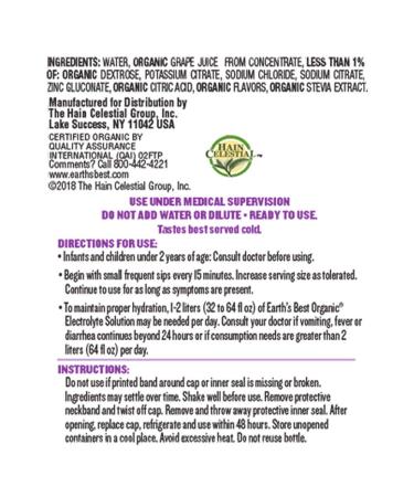 Earth's Best Organic Toddler Electrolyte Solution - Concord Grape, 1L (Pack of 4) | Hydration for Kids - Buy Online on GoSupps.com