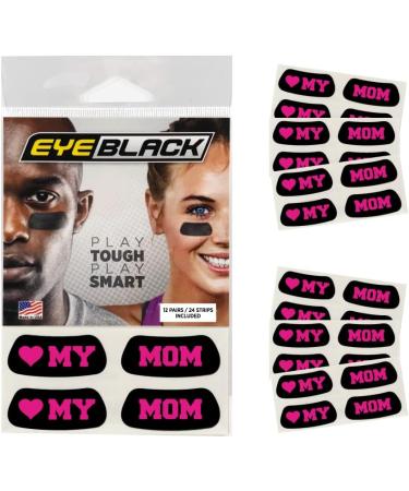 EyeBlack Heart My Mom/Dad Eye Black Pairs - Express Appreciation for Dad or Mom with 24 Long-Lasting Strips - Buy Online on GoSupps.com