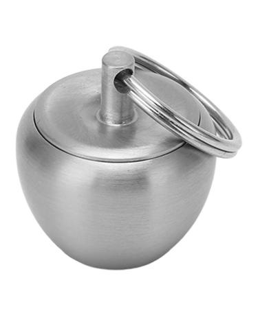 Stainless Steel Pill Case Apple Shape Mini Portable Metal Medicine Box Sealed Jar Keychain Pill Holder for Purse Pocket Necklace Outdoor Travel Keychain Pill Holder