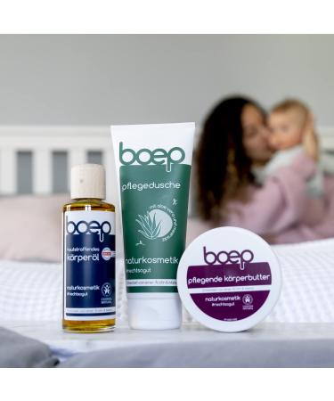Boep Nourishing Body Butter | Organic Shea Butter for Soft Hydrated Skin | Natural Cosmetics for Stressed Dry Skin During Pregnancy (125ml) - Buy Online on GoSupps.com