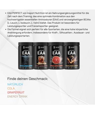 Insport Nutrition EAA Perfect - Premium Amino Acids for Enhanced Performance - 400g Powder - 40 Portions - Energy Drink Flavor - International Shipping Available - Buy Online on GoSupps.com