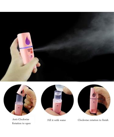 Jalzdieod 5X Portable Nano Mister Mini Steamer Atomization Eyelash Extensions with Mirror Pink - Buy Online on GoSupps.com